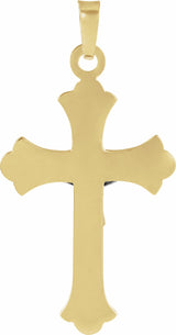 14K Yellow/White 27.75x17 mm Crucifix Pendant