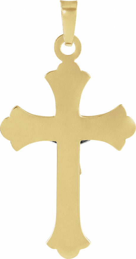 14K Yellow/White 27.75x17 mm Crucifix Pendant