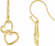 14K Yellow Interlocking Heart Earrings