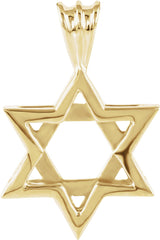 14K Yellow 17x15.25 mm Star of David Pendant