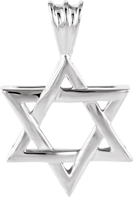 Sterling Silver 17x15.25 mm Star of David Pendant