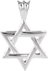 14K White 17x15.25 mm Star of David Pendant