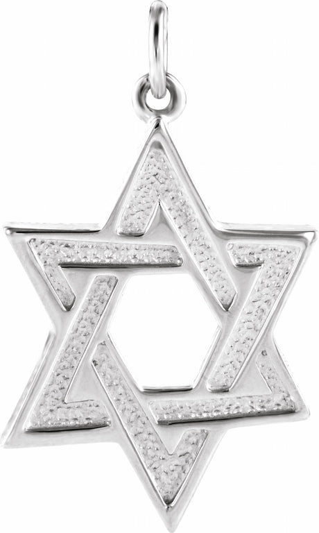 Sterling Silver 23.7x17.5 mm Star of David Pendant