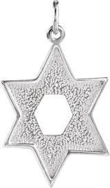 Sterling Silver 23.7x17.5 mm Star of David Pendant