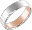 14K White/Rose 5 mm Beveled-Edge Comfort-Fit Band Size 7