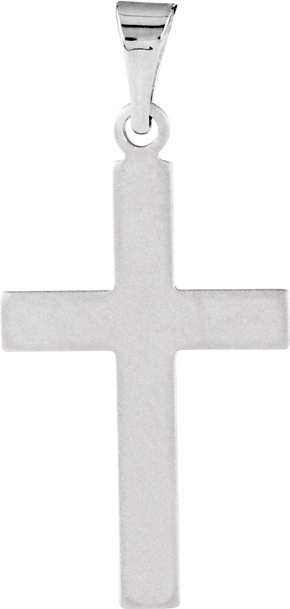 14K White 21.5x12 mm Cross Pendant