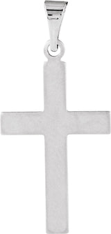 14K White 21.5x12 mm Cross Pendant