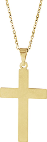 14K Yellow 18x12 mm Cross 18" Necklace