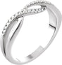 14K White 1/6 CTW Natural Diamond Criss-Cross Ring  