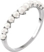 14K White Gold Cultured White Freshwater Pearl Ring