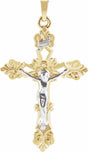 14K Yellow/White Gold 35x24.5 mm Crucifix Pendant 