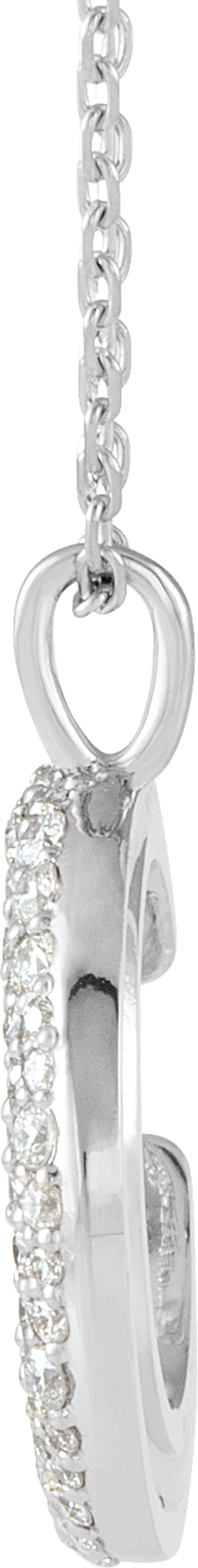 14K White Gold 1/3 CTW Natural Diamond Crescent Moon 16-18" Necklace