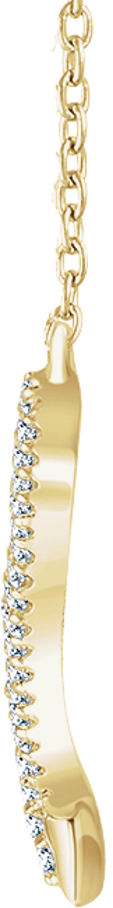 14K Yellow 1/6 CTW Natural Diamond 16-18" V Necklace