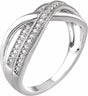 14K White Gold 1/4 CTW Natural Diamond Criss-Cross Ring  