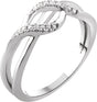 14K White 1/10 CTW Natural Diamond Criss-Cross Ring  