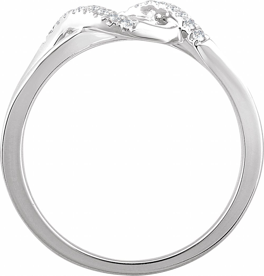 14K White 1/10 CTW Natural Diamond Criss-Cross Ring