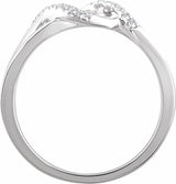 14K White 1/10 CTW Natural Diamond Criss-Cross Ring