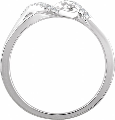 14K White 1/10 CTW Natural Diamond Criss-Cross Ring