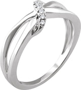 14K White Gold .05 CTW Natural Diamond Negative Space Ring