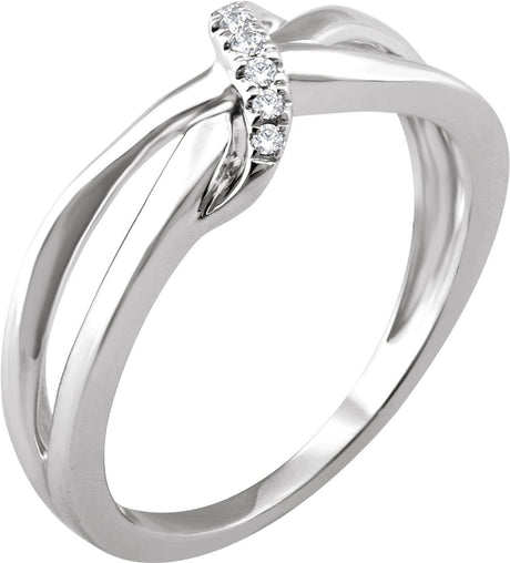 14K White Gold .05 CTW Natural Diamond Negative Space Ring