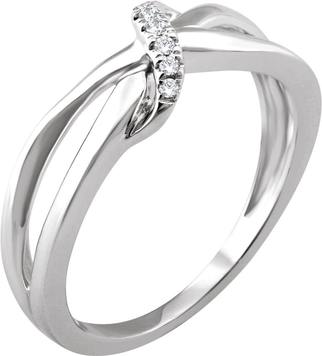 14K White Gold .05 CTW Natural Diamond Negative Space Ring