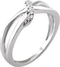 14K White Gold .05 CTW Natural Diamond Negative Space Ring