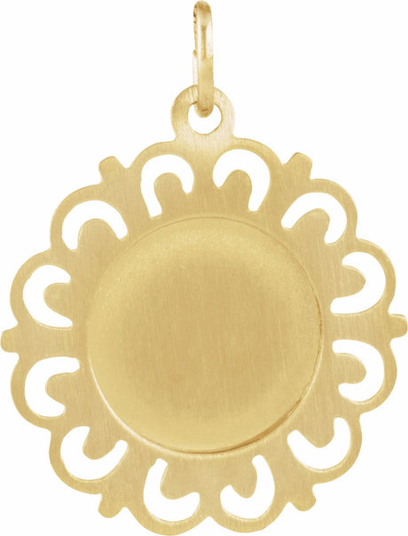 14K Yellow 18 mm Caridad Del Cobre Medal