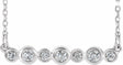 14K White Gold 1/5 CTW Natural Diamond Bezel-Set Bar 16-18" Necklace  