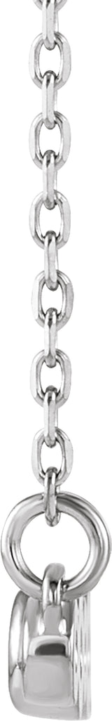 14K White Gold 1/5 CTW Natural Diamond Bezel-Set Bar 16-18" Necklace  