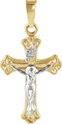 14K Yellow/White Gold 19x13 mm Crucifix Pendant