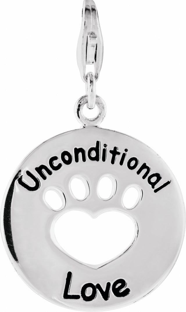 Sterling Silver Heart U Back™ Unconditional Love Paw Charm  