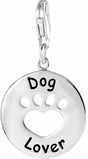 Sterling Silver Heart U Back™ Dog Lover Paw Charm