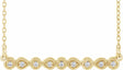 14K Yellow .07 CTW Natural Diamond Milgrain Bar 16-18" Necklace