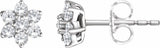 14K White Gold 3/8 CTW Natural Diamond Flower Earrings