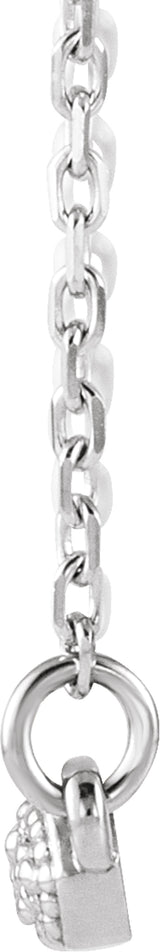 14K White 1/10 CTW Natural Diamond Milgrain Bar 16-18" Necklace