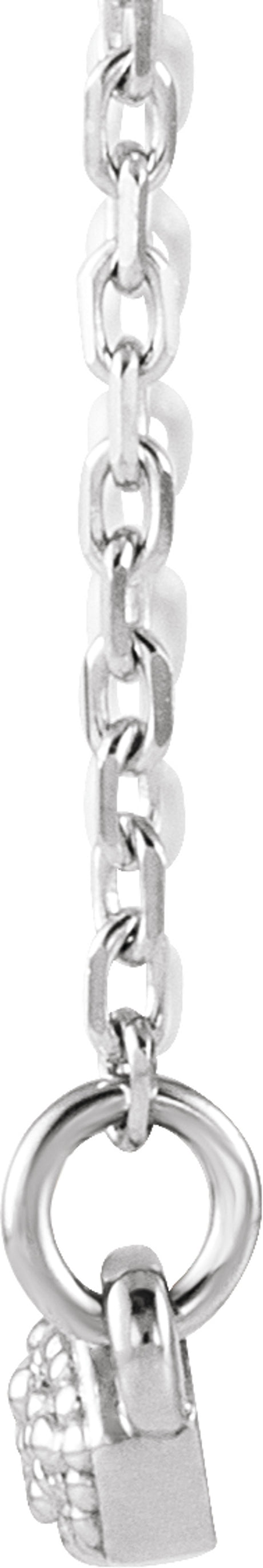 14K White 1/10 CTW Natural Diamond Milgrain Bar 16-18" Necklace