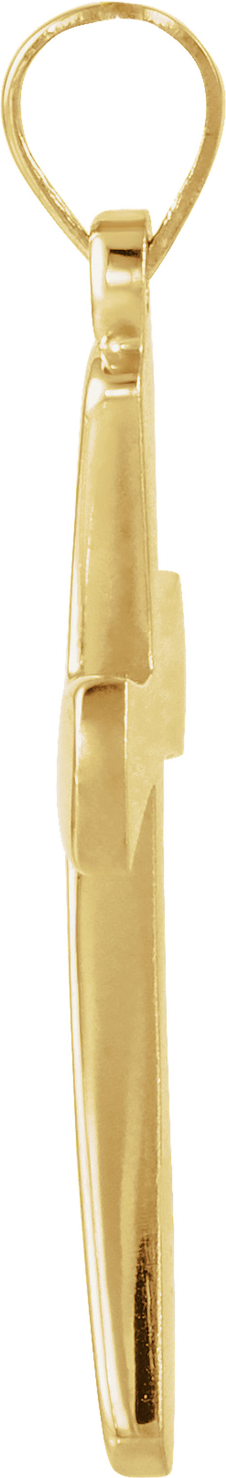 14K Yellow .005 CT Natural Diamond Cross Pendant