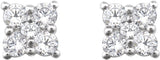 14K White 1/2 CTW Natural Diamond Cluster Earrings