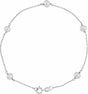 14K White Gold Cultured White Freshwater Pearl 5-Station 7" Bracelet  