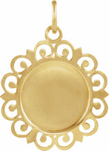 14K Yellow 18 mm Round St. Elizabeth Seton Medal