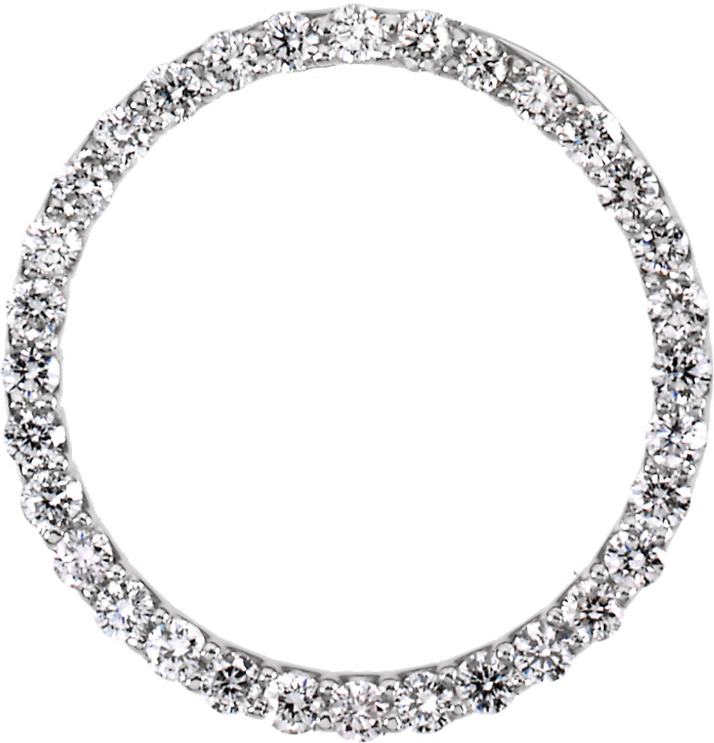 Platinum 3/8 CTW Natural Diamond Circle Pendant