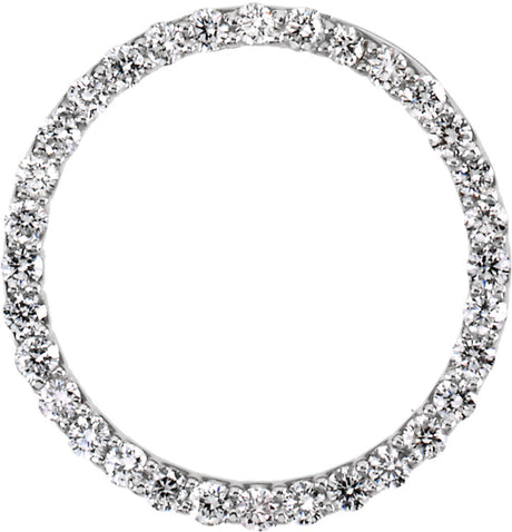 Platinum 3/8 CTW Natural Diamond Circle Pendant