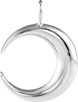 Sterling Silver Crescent Moon Pendant 