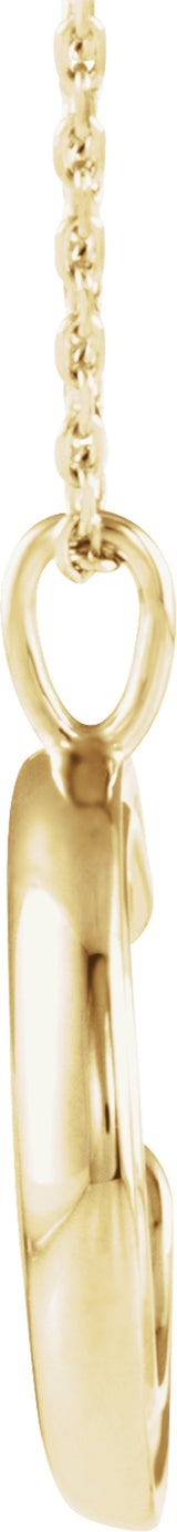 14K Yellow Crescent Moon 16-18" Necklace