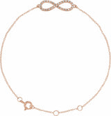 14K Rose Gold 1/6 CTW Natural Diamond Infinity-Inspired 7-8" Bracelet