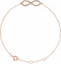 14K Rose Gold 1/6 CTW Natural Diamond Infinity-Inspired 7-8" Bracelet