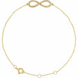 14K Yellow Gold 1/6 CTW Natural Diamond Infinity-Inspired 7-8" Bracelet