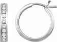 14K White 1/2 CTW Natural Diamond Channel-Set 16.5 mm Hoop Earrings  