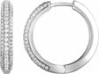 14K White Gold 3/4 CTW Natural Diamond Hinged Hoop Earrings