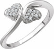 10K White Gold 1/10 CTW Natural Diamond Heart Promise Ring 